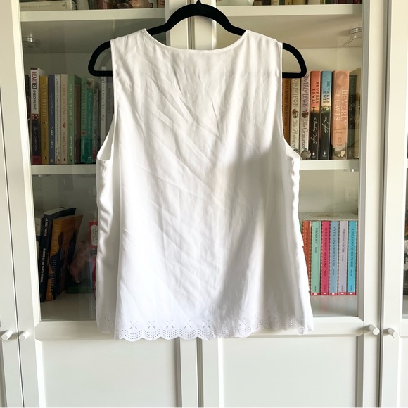 C.J. Banks Perforated Lace Layered Scalloped Sleeveless Blouse - Picture 7 of 10